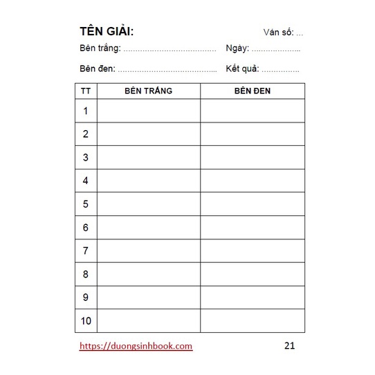 Ảnh Sổ ghi chép ván cờ vua (Biên bản thi đấu) DƯƠNG SINH, khổ A6, 64 trang 2