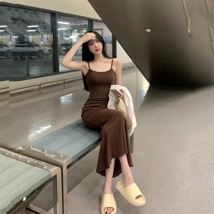 Đầm Body Nữ Dáng Dài Đuôi Cá Len Tăm, Váy ôm body sexy Hai Dây 3 Màu tôn dáng cực đỉnh( có bigsize) – 5