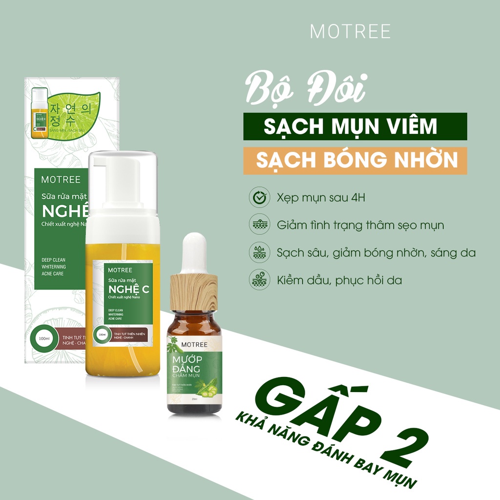 Ảnh Bộ đôi tiêu mụn 4H chiết xuất từ mướp đắng - nghệ tự nhiên Motree da sạch mụn trắng tư nhiên 1