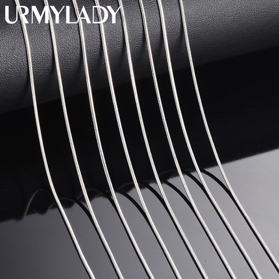 URMYLADY Bạc 925 5 Cái / lô 16 / 18 / 20 / 22 / 24 / 26 / 28 / 30 Inch 1MM Dây Xích Rắn Vòng Cổ Nữ Trang Sức Thời Trang