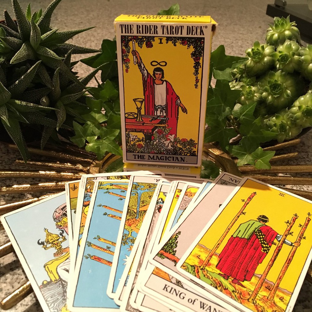 Ảnh Combo Bài Bói Tarot 78 Lá Cỡ Lớn 6.5*10 Cm The Rider Waite Deck + Túi Nhung Đựng Bài + Khăn Nhung Trải Tarot  Amalife 2