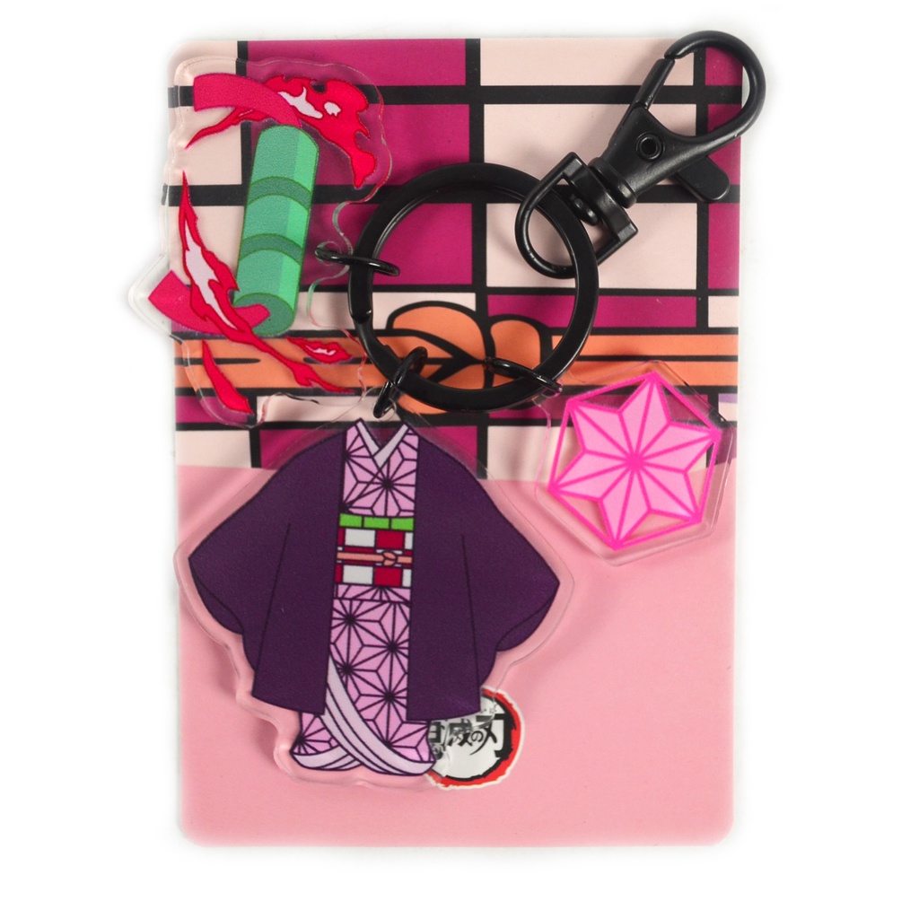 HK1 Demon Slayer Acrylic Keychian Quân Đoàn Kisatsutai Hoa Văn Đồng Nhất Móc Chìa Khóa Túi Mặt Dây Chuyền Quà Tặng Cho Trẻ Em Tanjirou Nezuko