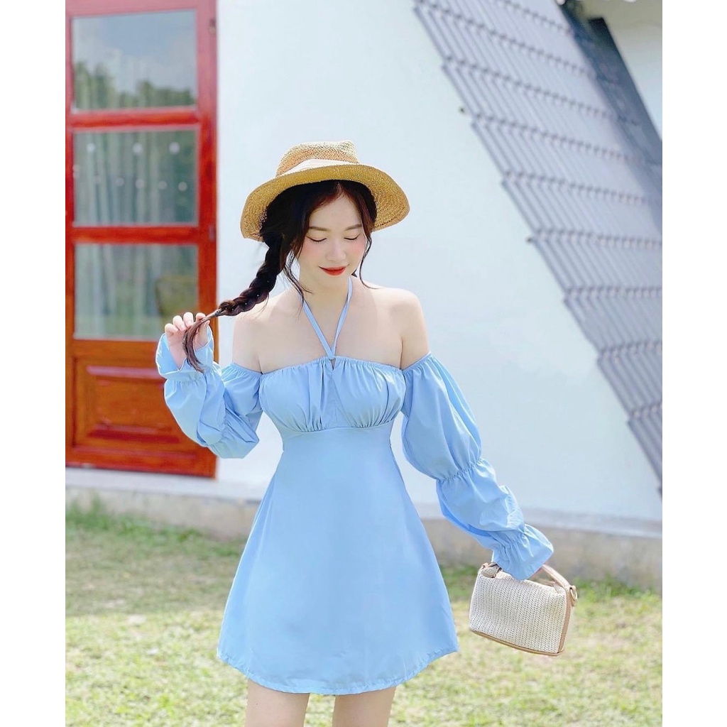 ĐẦM XÒE TRỄ VAI CỘT NƠ NGỰC SIÊU XINH - OLI DRESS
