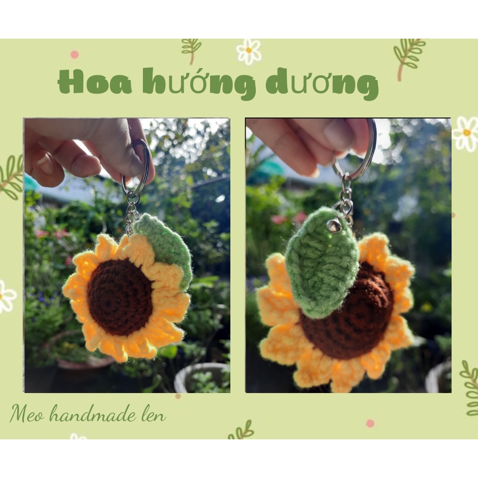 Móc khóa thỏ, gà, búp bê thời tiết, hoa hướng dương- Handmade len - Amigurumi (có chuông)