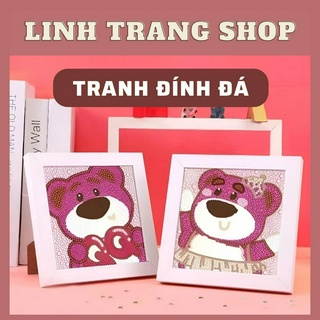 (Có Kèm Khung) Tranh Đính Đá Tự Làm,Tranh Gắn Đá 5D DIY Nhiều Hình Xinh Dễ Thương