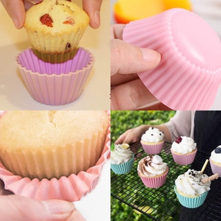 Bộ 12 Khuôn Silicon Làm Bánh Cupcake,Muffin Mầu Sắc Chịu Nhiệt Cao