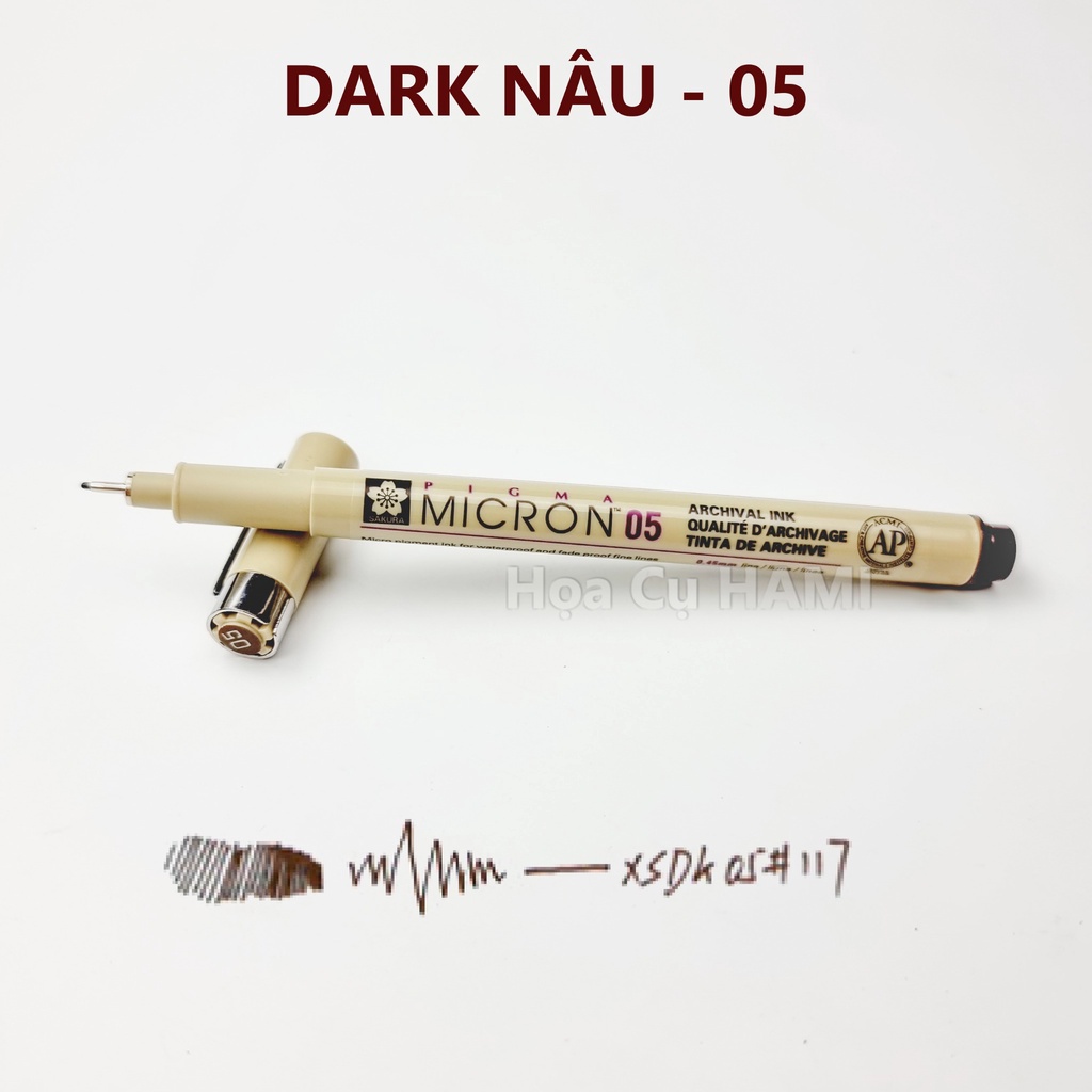 BÚT KIM MÀU ĐI NÉT CHUYÊN NGHIỆP SAKURA PIGMA MICRON (Bảng màu