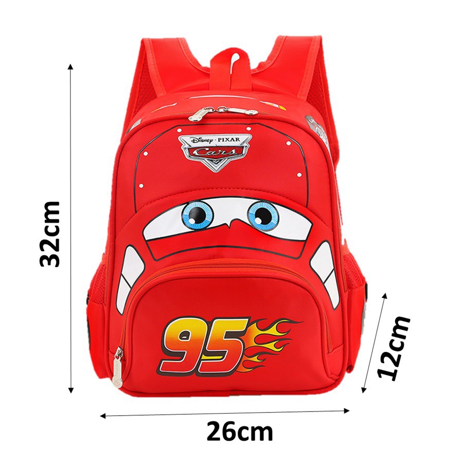 Ba Lô Đi Học Hình Xe Hơi McQueen 95 Cá Tính Cho Bé Trai 3-6 Tuổi