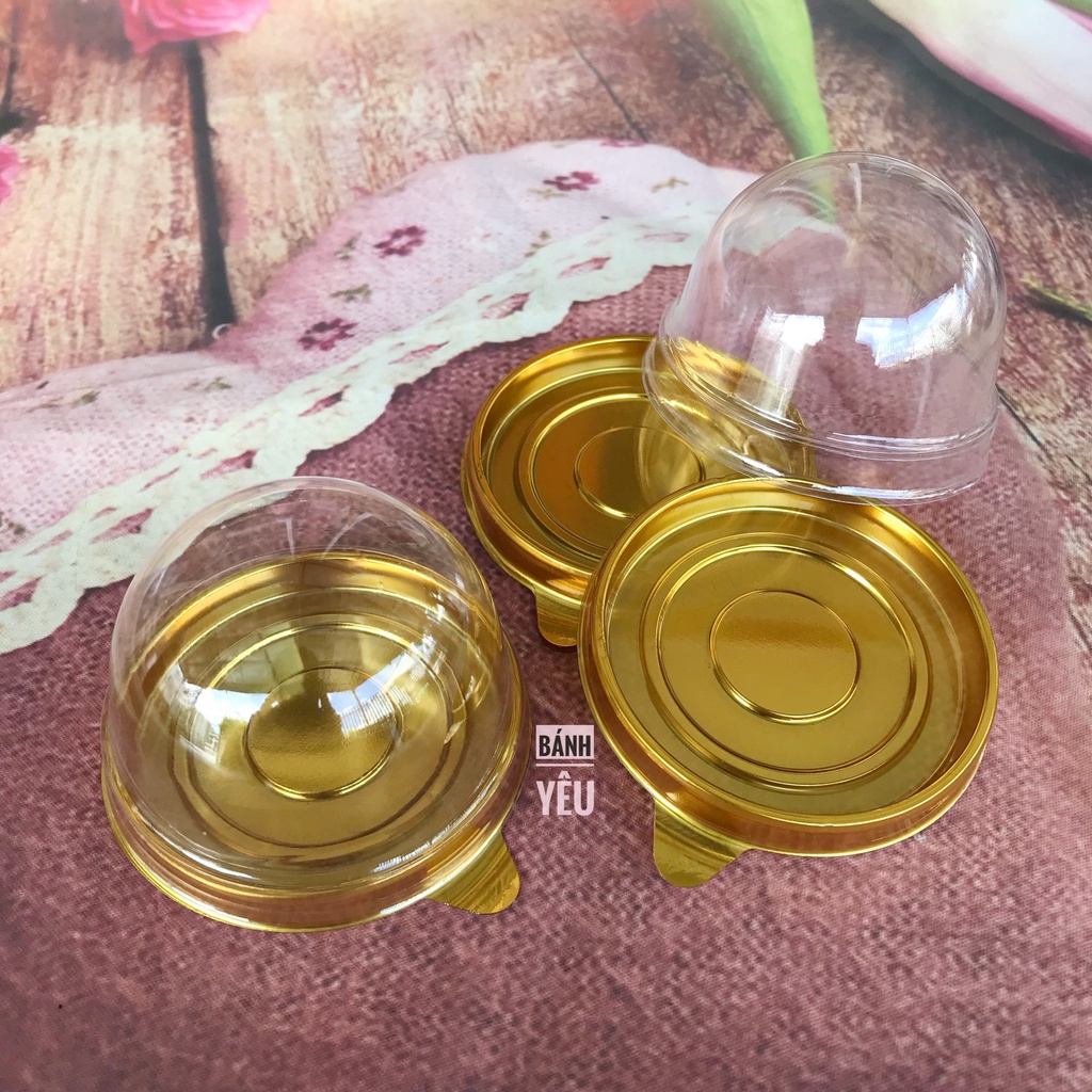 [Lốc 50] Hộp tròn nắp cầu đựng bánh trung thu Đài Loan 50g (BBTC)