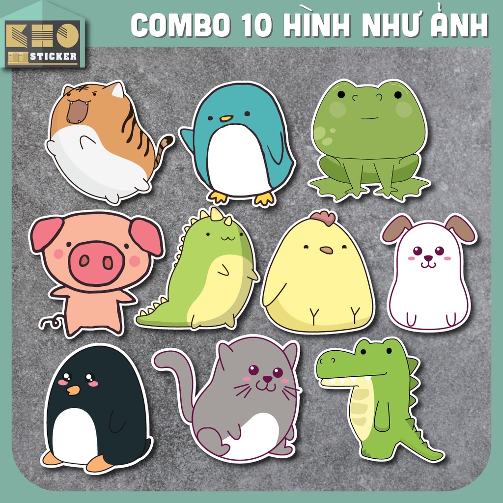 Combo 50 Sticker Kawaii chống nước sticker dán laptop, điện thoại, đàn ...
