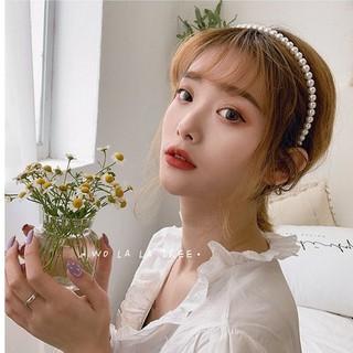 Băng đô đeo tóc đính ngọc trai giả Hàn Quốc hottrend sang trọng-Bờm cài tóc ngọc trai HaminStore
