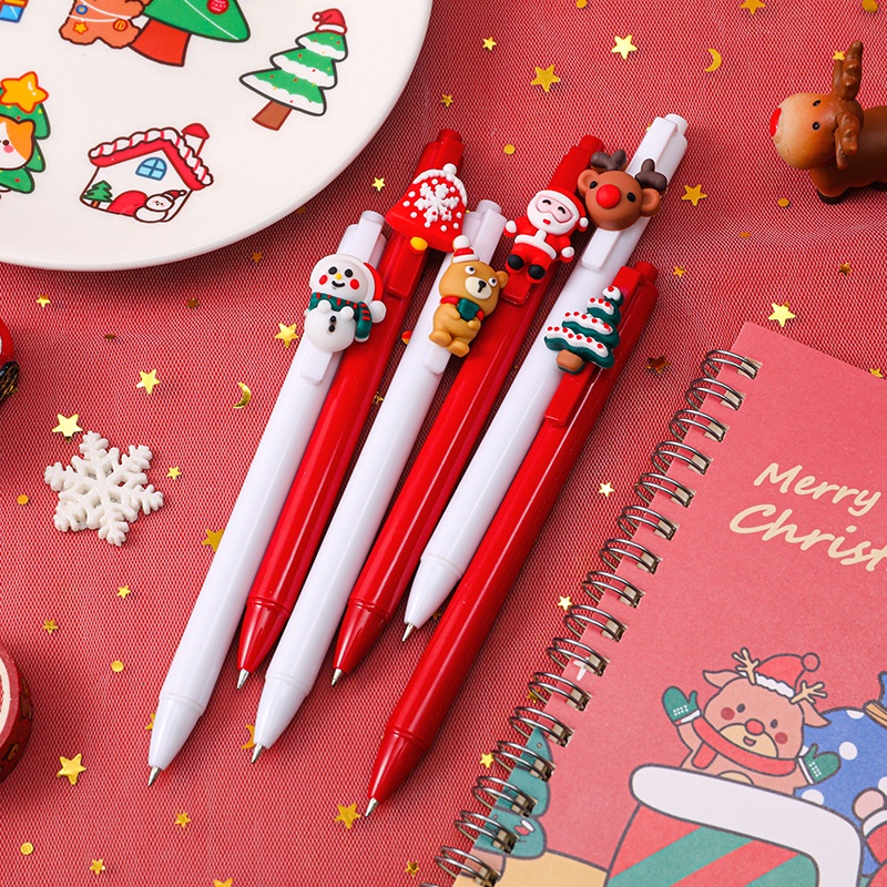 3 Bút Bi Bấm Mực Đen 14.4Cm 0.5Mm