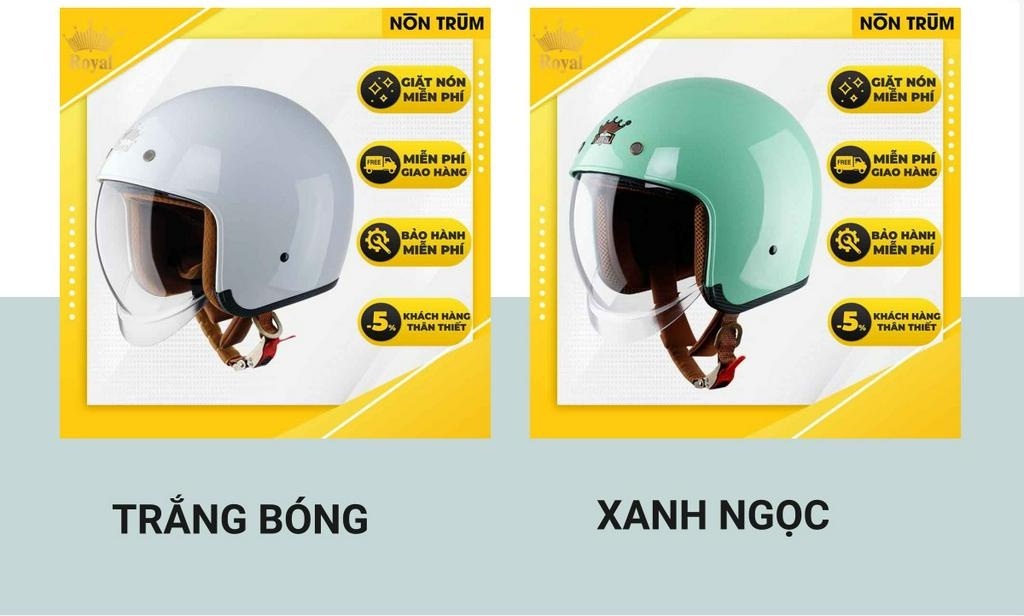 Mô tả Mũ bảo hiểm 3/4 Royal M139 có kính âm chính hãng size M L XL đi xe máy phân phối tại Nón Trùm - 8