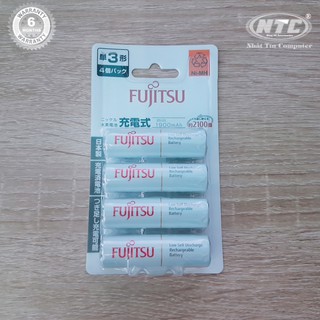 Vỉ 4 viên AA Fujitsu 1900mAh made in JAPAN - nội địa Nhật Bản (trắng)
