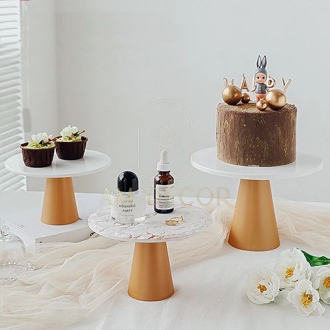 Kệ bánh, bàn mini để đồ trang sức, đạo cụ chụp ảnh decor trang trí phòng khách, phòng bếp sang trọng - AM Decor