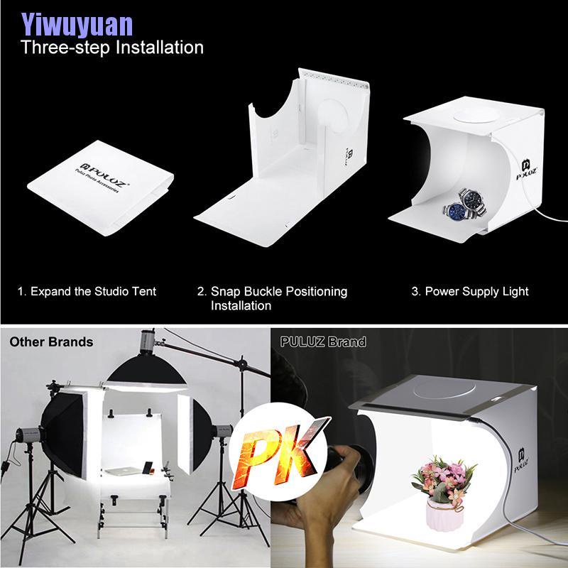 Hộp chụp ảnh Studio gấp mềm với 2 đèn Led