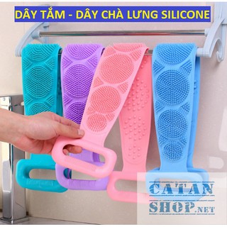 ❤️HOT HOT❤️DÂY CHÀ LƯNG SILICONE TẨY TẾ BÀO CHẾT GIÚP LƯU THÔNG MÁU, DÂY TẮM CHÀ LƯNG 2 MẶT SILICONE (MÀU NGẪU NHIÊN)