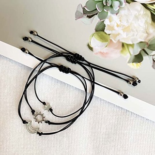 Creative Alloy for Sun Moon and Star Wax Rope Braided Friends Birthday Holid