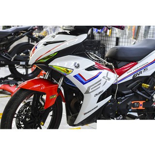 Tem trùm exciter 150 trắng đỏ xanh mẫu mới, độ team trùm decal xe máy ex dán đời 2015-2020