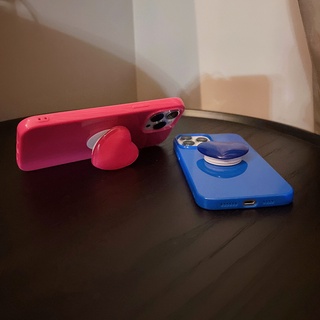 Ốp Điện Thoại Mềm Màu Trơn In Hình Trái Tim 3d Có Giá Đỡ Cho IPhone 13 13pro 13mini 12 11 Pro Max IX XR SE2 I8 Plus