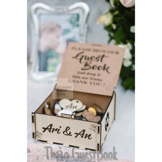 Combo Hộp Gỗ Đựng Tim Khắc Tên+ Kệ Gỗ Trang Trí Tiệc Cưới| THAO WEDDING Mẫu 0794