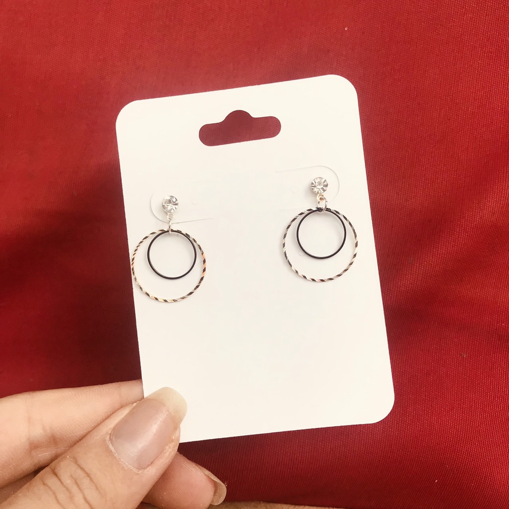 Combo 100 thẻ treo dây chuyền kết hợp treo khuyên tai size 6x8cm
