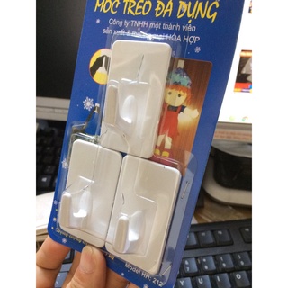 Móc dán tường siêu dính chịu lực 3kg, móc dán tường vỉ 2 cái,3 cái