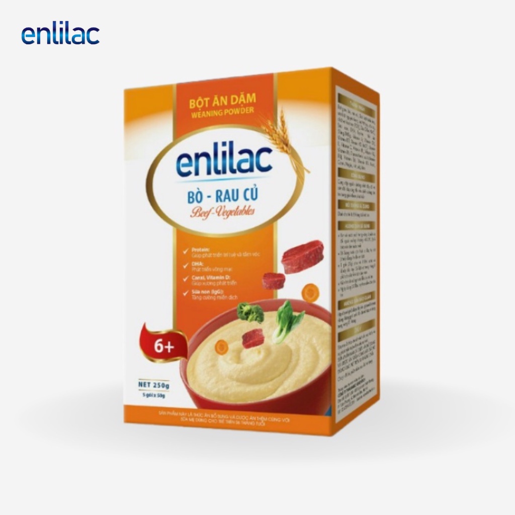 Bột Ăn Dặm Bò - Rau Củ ENLILAC Bổ Sung Dinh Dưỡng Cho Bé, Tăng Cường Hệ ...