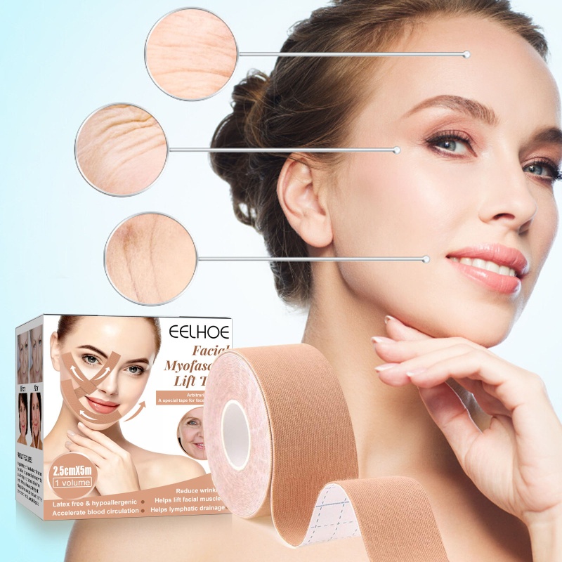 Băng nâng cơ mặt chống nhăn PPY 5m Miếng dán chống đóng băng Độ đàn hồi Miếng dán da