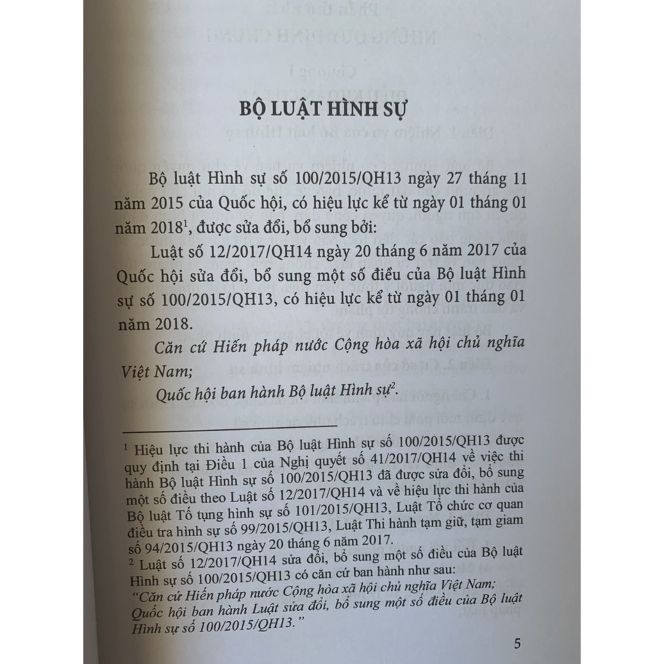 Ảnh Sách - Bộ luật hình sự năm 2015 (sửa đổi, bổ sung năm 2017) 2