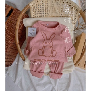 Bộ dài cotton cho bé, bộ thun díp bé trai bé gái. Bộ dài chui đầu bé trai bé gái