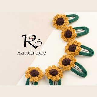 Kẹp tóc hoa hướng dương cho nữ và bé gái 6cm |Phụ kiện kẹp tóc mái thanh lịch |Shop Rô Handmade