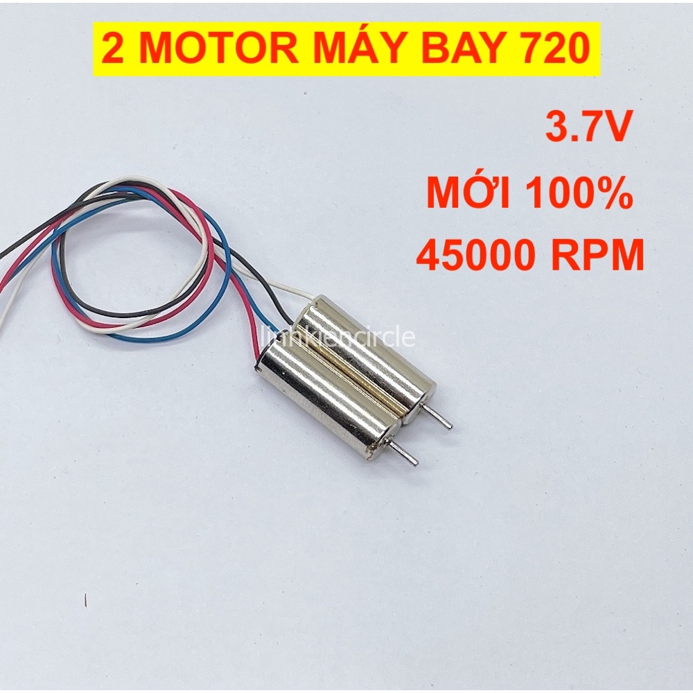 2 motor máy bay mini coreless 720 dây đen trắng xanh đỏ 3.7V 45000 RPM ...