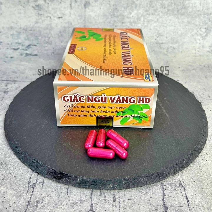 Viên uống ngủ ngon GIẤC NGỦ VÀNG HD giảm mất ngủ, hỗ trợ thần kinh, giúp ngủ sâu giấc, yên giấc, dễ ngủ- hộp 30 viên – 4
