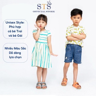 (Da bò thật 100%) Dép Trẻ Em Dép ,Bioline quai ngang đế trấu nhiều màu cho bé mã STK01