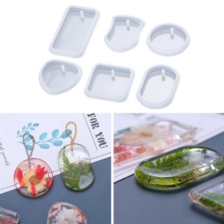 Kra 6 Chiếc DIY UV Epoxy Khuôn Handmade DIY Móc Khóa Nhựa Khuôn Silicon