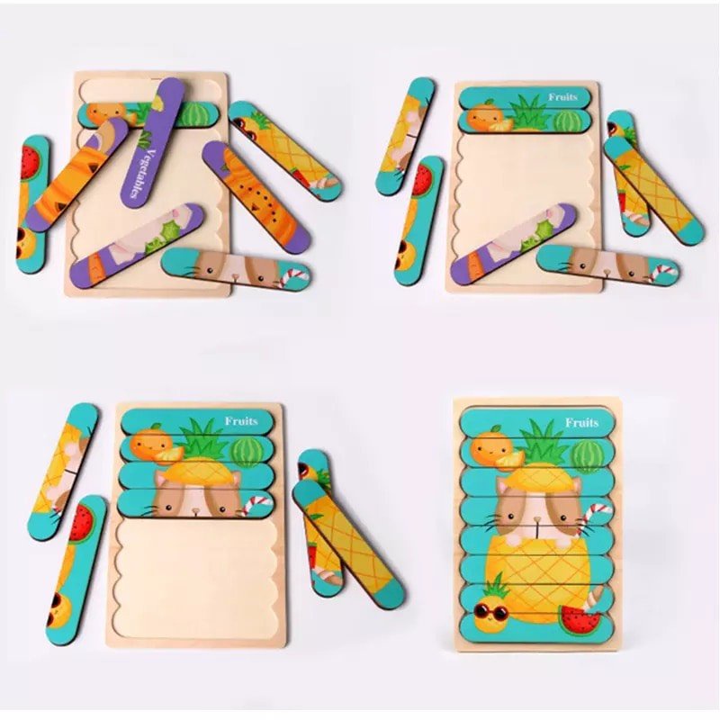 Ảnh Đồ Chơi Montessori Benrikids Tranh Ghép Hình Que Kem Domino Bằng Gỗ 2 Trong 1 Cho Bé Phát Triển Trí Tuệ 3