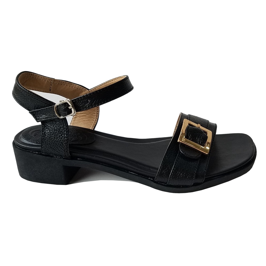 Giày sandal cao gót nữ da bò thật BIGGBEN gót 4 cm HKD390