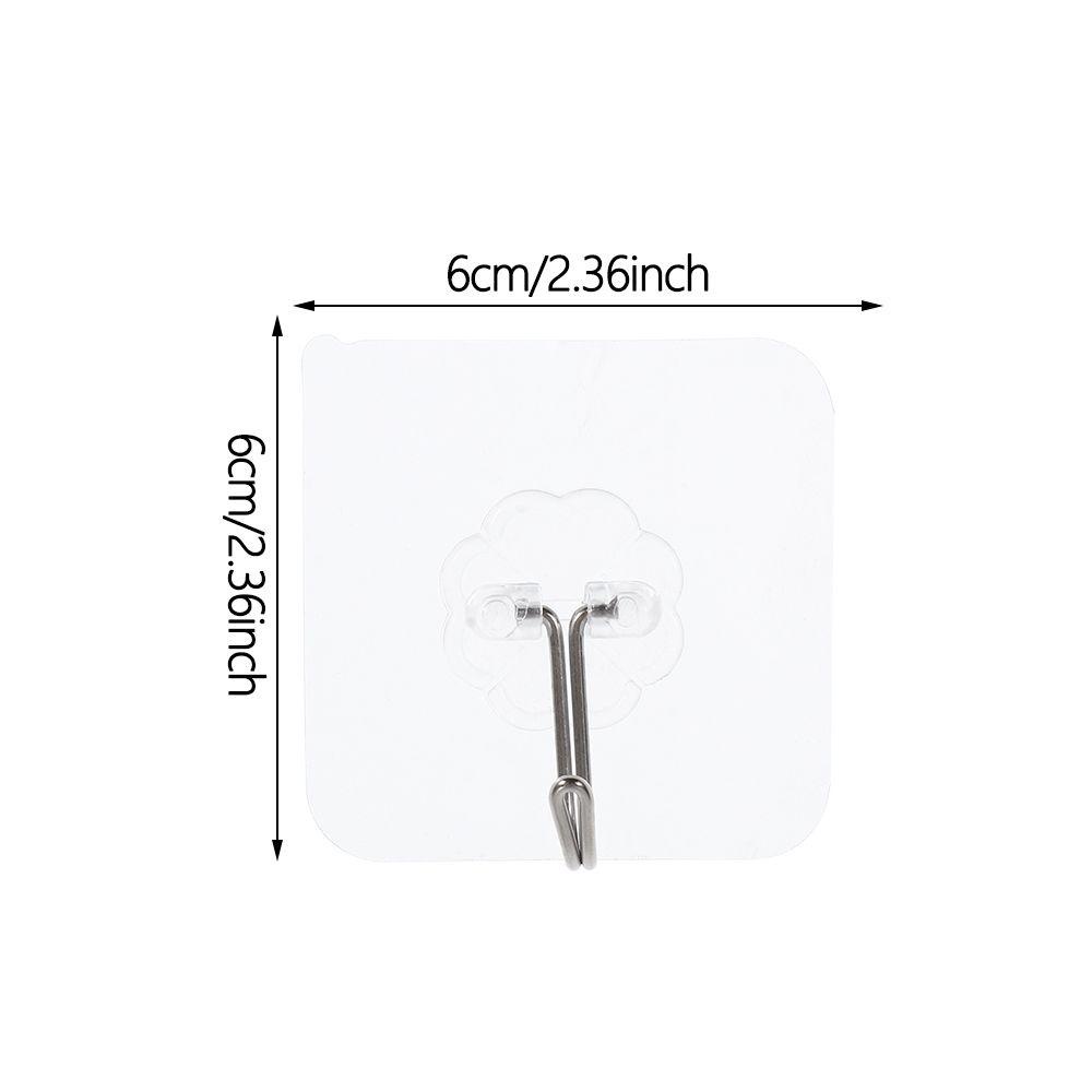 HIGHVIEWLS 1 / 3 Móc tự dính, Móc treo liền mạch không đục lỗ đa năng, Phòng tắm nhà bếp chịu tải nặng trong suốt Móc treo tường chắc chắn