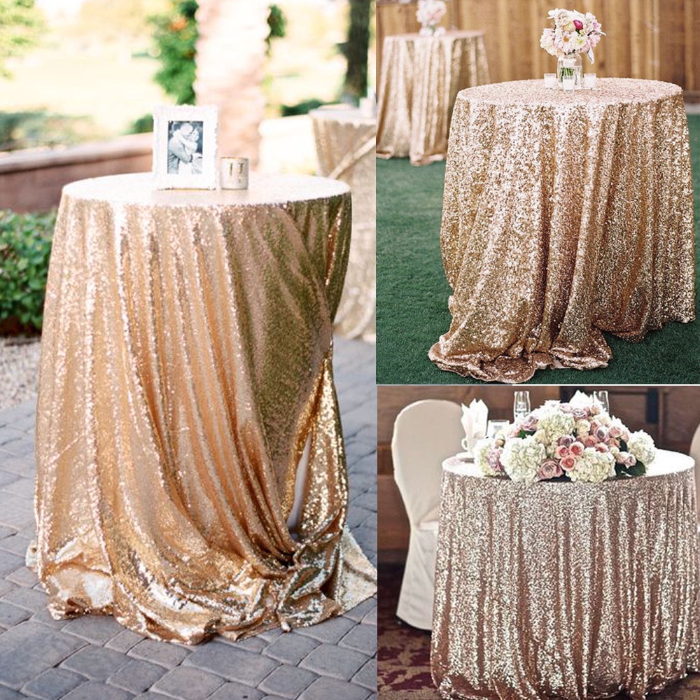 Khăn trải bàn tròn sequin sang trọng Khăn trải bàn trang trí tiệc khách sạn