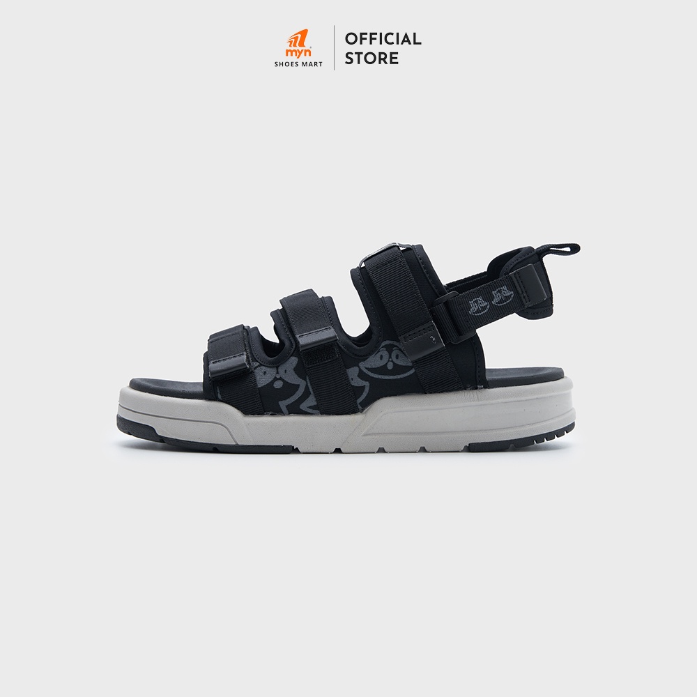 Mô tả Giày Sandal ZX Unisex Meta 3121 in Mascot Raccoon Black đế EVA Phylon 3.5cm chống trơn trượt - 1