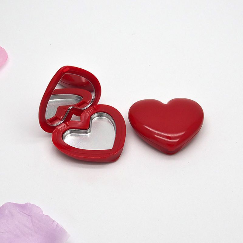⚝⚝Richh 1 Cái DIY Trống Phấn Mắt Hộp Mini Hình Trái Tim Gương Son Dính Hộp Đựng