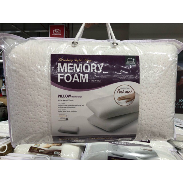 Gối thẳng LocknLock Memory Foam 50D 50x30x10cm [HLW112] Shopee Việt Nam