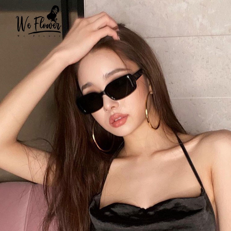 We Flower Kính Mát Hình Chữ Nhật Chống Tia UV400 Phong Cách Pháp Cổ Điển Thời Trang Cho Nam Và Nữ