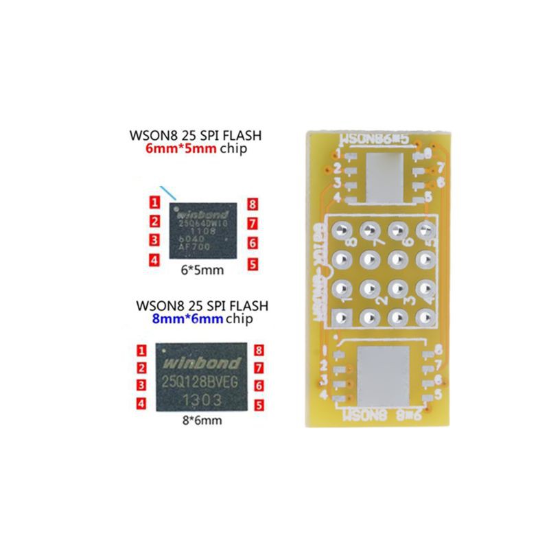 Adattatore Programmatore WSON8 A DIP8 – Scheda Per QFN8/MLF8, 2 Pezzi, Per TL866II Plus E RT809H