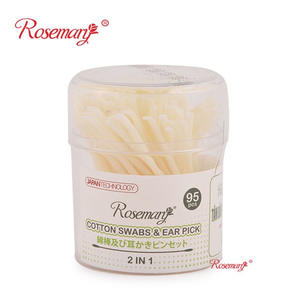 Bông ráy tai hộp tròn 2 chức năng lõi nhựa 95 que | Shopee Việt Nam