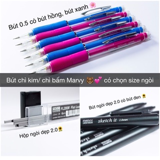 MARVY Nhật Bản - Bút Chì Kim / Chì Bấm Tự Chọn Loại Ngòi 0.5 / Ngòi 2.0 Dẹp 🐻🌸
