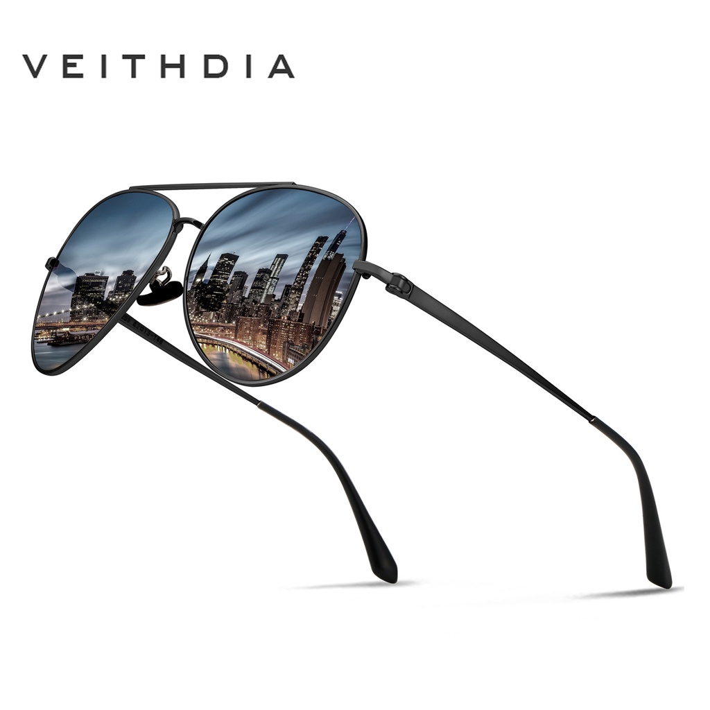 Kính mát phân cực VEITHDIA 8259 chống tia UV400 phong cách vintage thời trang cao cấp cho nam