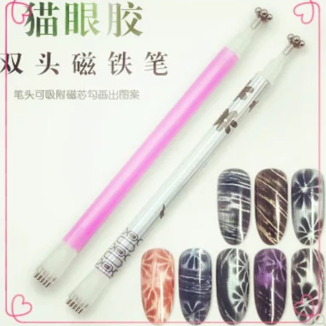 Nam châm hơ nổi vân mắt mèo nails tạo mẫu hình hoa