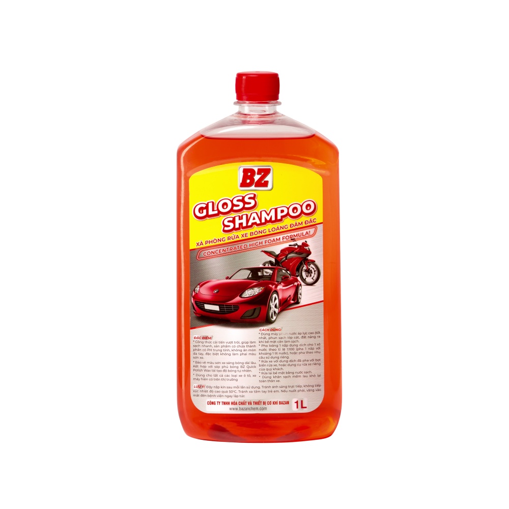 Nước Rửa Xe,Xà phòng BZ bóng loáng đậm đặc dành cho xe máy,oto,moto...1 lít